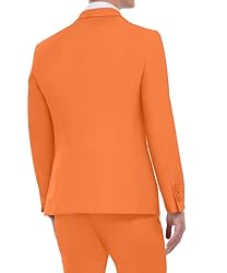 Men's Tangerine Party Homcoming Suits Solid Blazer
