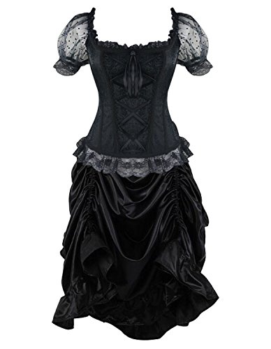 Burvogue Women's Steampunk Costume Corset and Skirt Set