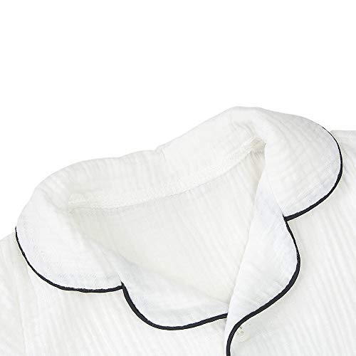 Toddler Sleepwear, Boy Girl 2 Pcs Pajamas Set Kid Summer Cotton Sleep Shorts Shirt White, 2T
