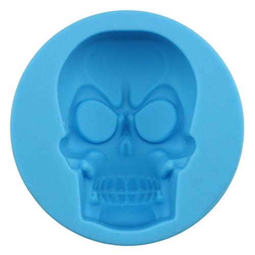 Mujiang Halloween Skeleton Skull Head Silicone Chocolate Candy Muffin Molds (Set of 4), 4 Colors - Thumbnail 4