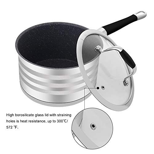 ECPURCHASE Nonstick Sauce Pan, Stainless Steel Saucepan, Sauce Pans with Lids, Multipurpose Design for for Home Kitchen or Restaurant, 2.9 Quart/ 2.7 L - Thumbnail 5