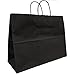 USA-Made Extra Large Kraft Shopping Bags (Vogue Size 16 W x 12 H x 6 gusset) Set of 25, Available in 14 Colors (Midnight Black)