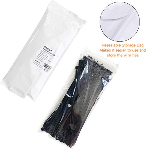 OneLeaf Cable Ties 12 Inch Heavy Duty Zip Ties with 120 Pounds Tensile Strength for Multi-Purpose Use, Self-Locking UV Resistant Nylon Tie Wraps, Indoor and Outdoor Tie Wire. 100 Pcs, Black
