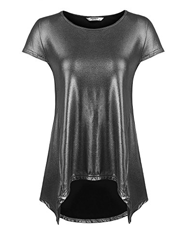 Zeagoo Women's Short Sleeve Loose Fit Flare Hem T Shirt Tunic Top