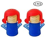 Microwave Cleaner Kitchen Angry Mama High Temperature Cleaning Equipment Easily Crud in Minutes Steam Cleans and Disinfects with Vinegar and Water for Kitchen (2pieces)