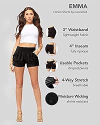 Solid Midnight Black Shorts for Women High Waisted