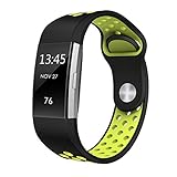 SWEES Silicone Sport Bands Compatible Fitbit Charge 2, Breathable Sport Replacement Bands with Air Holes Small & Large (5.7