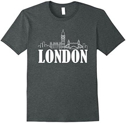 Mens London 2017 Travel Tee England Souvenir TShirt Large Dark Heather