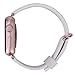 JSGJMY Compatible with Apple Watch Band 38mm 40mm 42mm 44mm Women Men Genuine Leather Replacement Strap for iWatch Series SE 6 5 4 3 2 1(White with Rose Pink Clasp,42mm/44mm M/L)