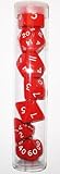 Red Jumbo Size 7 Pc Polyhedral Dice Set D4, D6, D8, 2xd10, D12, D20 by KOPLOW GAMES