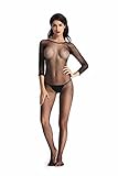 Amoretu Womens Long Sleeve Fishnet Bodystocking Crotchless Classic Body Stockings