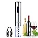 Aicok Wine Opener, Electric Wine Opener, Stainless Steel Electric Corkscrew, Cordless Battery Powered Wine Bottle Opener with Foil Cutter, Metallic Finish, Silver