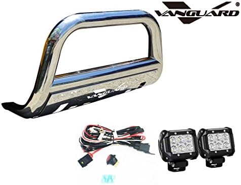 VANGUARDVGUBG-0946-1220SS-LED Stainless Steel Bull Bar 2.5in Cube LED Kit | Compatible with 14-22 Kia Sedona