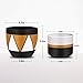 JUNROYM Matte White & Black Ceramic Flower Pot 6 inch Set of 2 Indoor Planters with Drainage Hole Gold Detailing