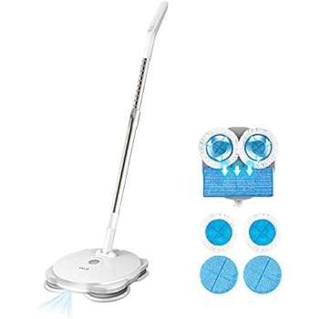 Electric Mop, ENLiF Cordless Electric Spin Mop, Hardwood Floor Cleaner with Built-in 440ml Water Tank, Polisher with Led Headlight and Sprayer, Scrubber for Hard Floor & Tile, Powerful Cleaner and Wax