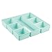 mDesign Baby Nursery Dresser Drawer & Closet Organizer Tray for Clothing, Socks, Bibs - 7 Sections, Light Mint