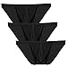 Avidlove Men Underwear Silk Underpants Solid Briefs 3 Pack (4XL = US XXL, Style1-Black)