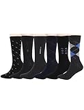 ADFOLF Men's Argyle Patterned Casual Business Long Crew Dress Socks, Pack of 6