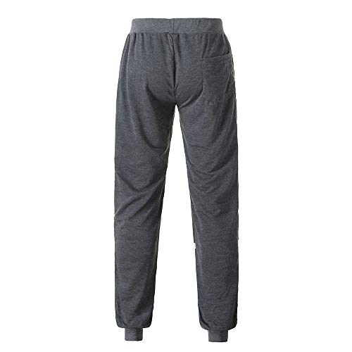 Hunzed Men【Printed sports trousers】Casual Autumn Winter Printed Hip Hop Sports Trousers Pants Jogger Sweatpant (XL, Dark Gray)
