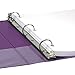 Samsill Fashion Color Durable 3 Ring View Binders, 1 Inch Round Ring, Customizable Clear View Cover, Purple, Two Pack