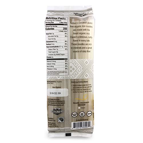 Nature's Greatest Foods, Organic Gluten Free White Rice Noodles, Pad Thai, Vegan, 7.7oz (Pack of 12)