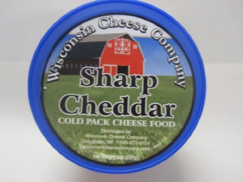 WISCONSIN CHEESE COMPANY - 100% Wisconsin Cheese Spread - SHARP CHEDDAR - (2) 8 oz Containers - All Natural - features the BEST of the BEST - Ideal Gift to Ship Nationwide