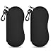 ZZ Sanity (2PCS Sunglasses Soft Case Ultra Light Neoprene Zipper Eyeglass Case/Belt Clip (2PCS-BLACK)