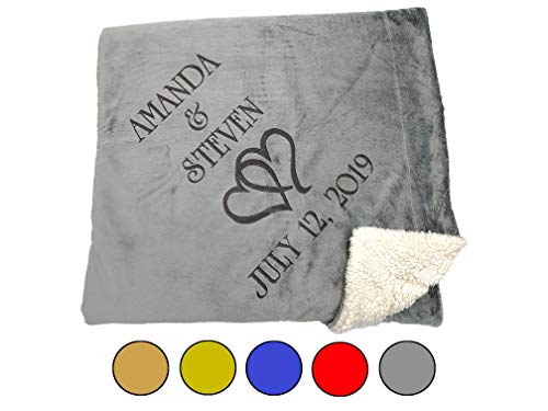 Custom Catch Personalized Unique Wedding Couple Gifts - Anniversary, Engagement Gift Blanket (Hearts)