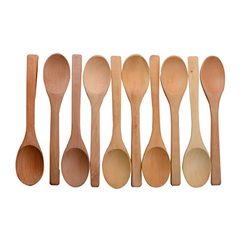 10 Pcs 7 inch Ecofriendly Handle Long Wooden Spoons Coffee Honey Tea Stirrer Tableware