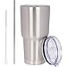30oz Stainless Steel Tumbler Vacuum Insulated Double Wall Travel Coffee Cup + Splash Proof Lid + Stainless Steel Straw + Cleaning Brush + Gift Box Bundle