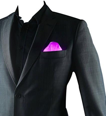 Silk Satin Patterned Glowing Pocket Square - Filigree Men Wedding Handkerchief