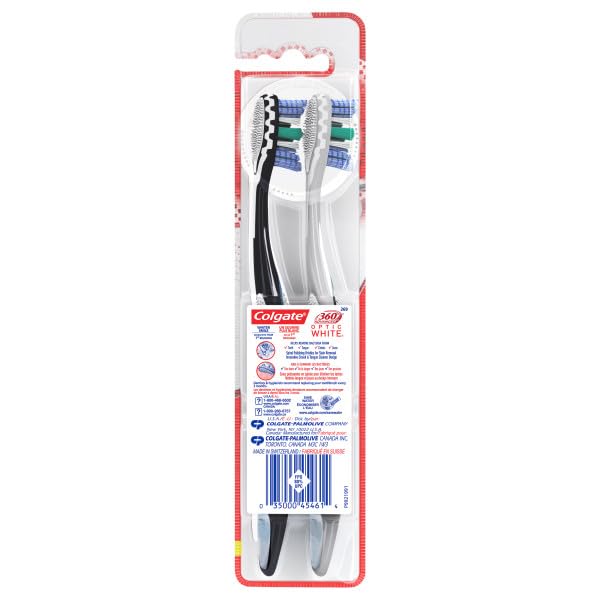 COLGATE 360 ADVANCED OPTIC WHITE TOOTHBRUSH, SOFT, 2 COUNT