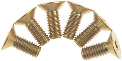 Wanyifa M4x10mm Titanium Countersunk Gold Rainbow Hexagon Socket Head Bike Screw Bolt Pack of 6 (Gold)