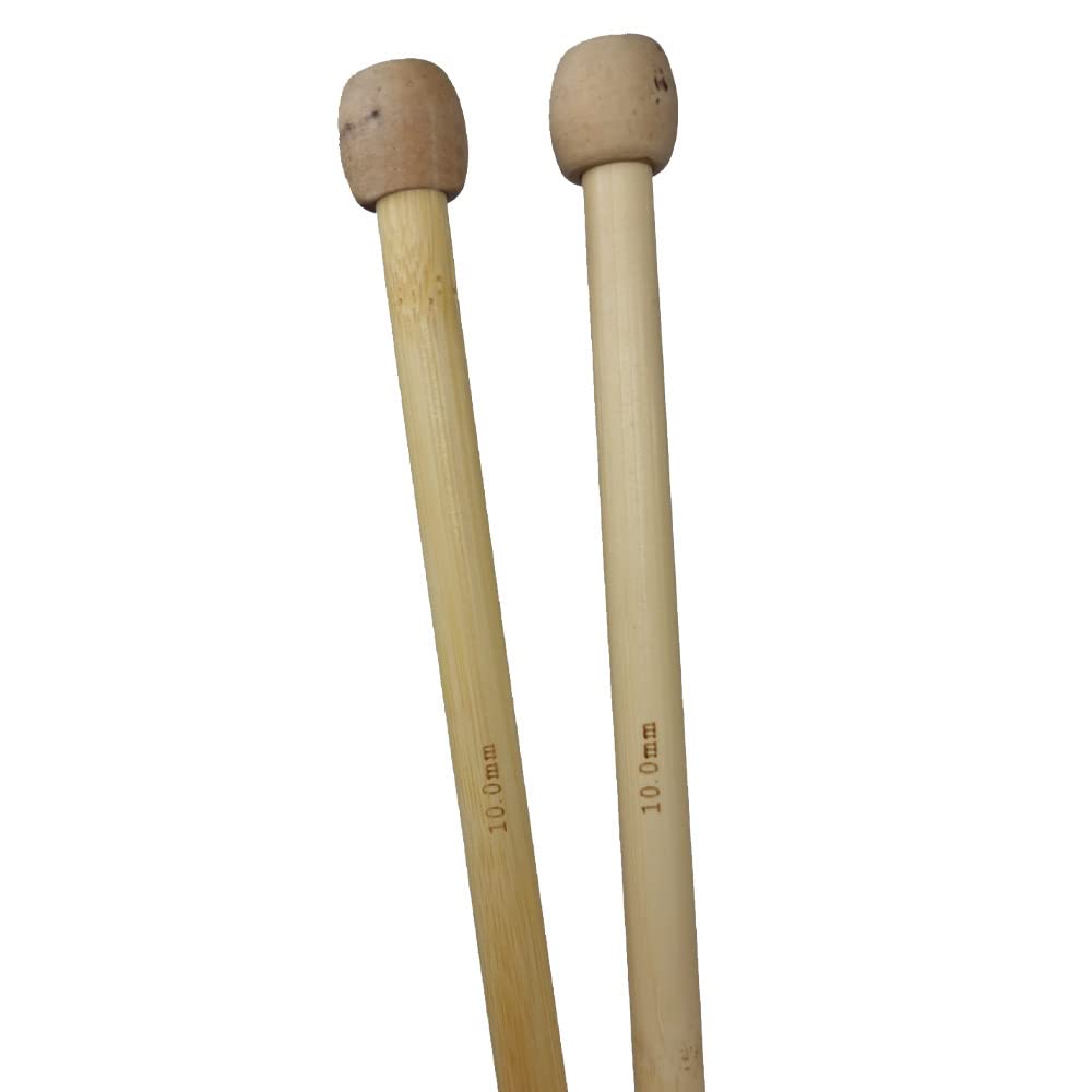 Eco-Friendly Single Point Natural Bamboo Knitting Needles 35cm x 4mm-25mm (10mm)