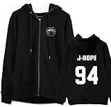 BTS Bangtan Boys Hooded Fleece Zip Sports Sweatershirt