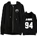 BTS Bangtan Boys Hooded Fleece Zip Sports Sweatershirt