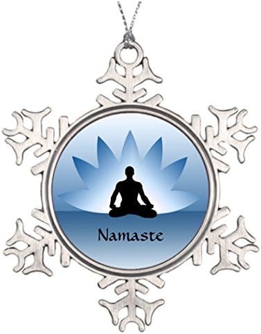Personalised Christmas Tree Decoration Namaste Yoga Lotus Man Flower Personalized Christmas Ball Snowflake Ornaments Lotus Pose