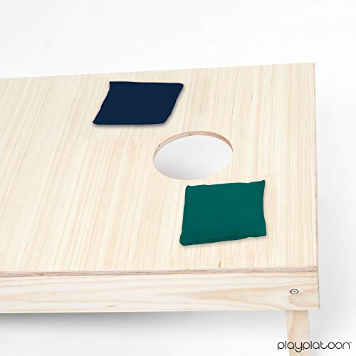 Weather Resistant Cornhole Bean Bags Set of 8 - Regulation Size & Weight - Hunter Green & Navy Blue - Thumbnail 2