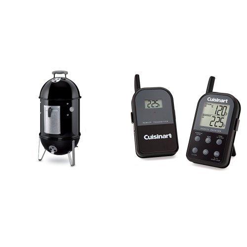 Weber 711001 Smokey Mountain Cooker 14-Inch Charcoal Smoker, Black