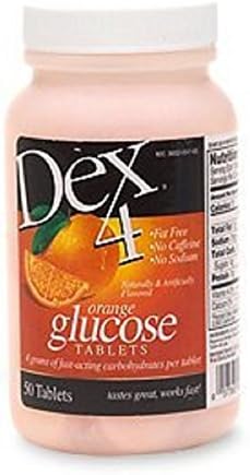 Dex 4 Glucose Tablets, Orange - 50 Tablets (Pack of 2)