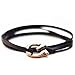 Global Tie Leather Anchor Bracelet Wrist Wrap • Adjustable • Eco-Friendly • for Men & Women Fashion (Gold)