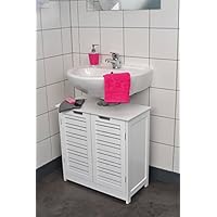 Evideco Non Pedestal Bath Under Sink Storage Vanity Cabinet Miami White