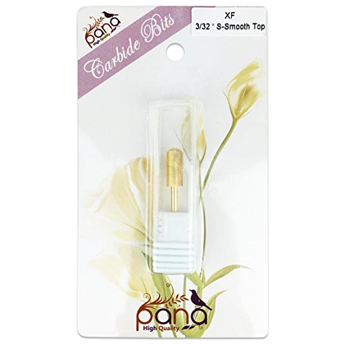 Pana 3/32" Small Smooth Top Nail Carbide Bit - Gold Color (Grit: Extra Fine - XF) for Electric Dremel Drill Machine