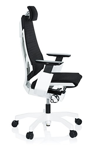 HJH-Office-652600-Sedia-Executive-Genidia-PRO-White-Rete-Nero-Sedia-da-Ufficio-ergonomico