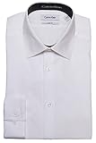 Calvin Klein Tone/Tone Stripe Slim Fit 100% Cotton Solid Dress Shirt - 33T046