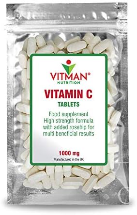 Premium Quality High Strength Pure Vitamin C with Added Rosehips 1000mg Tablets (60)