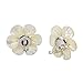 AeraVida Pretty White Mother of Pearl Flower Clip On Earrings for Women | Handmade Mother of Pearl Shell, Cultured Freshwater Pearl Earrings | 40 mm Width