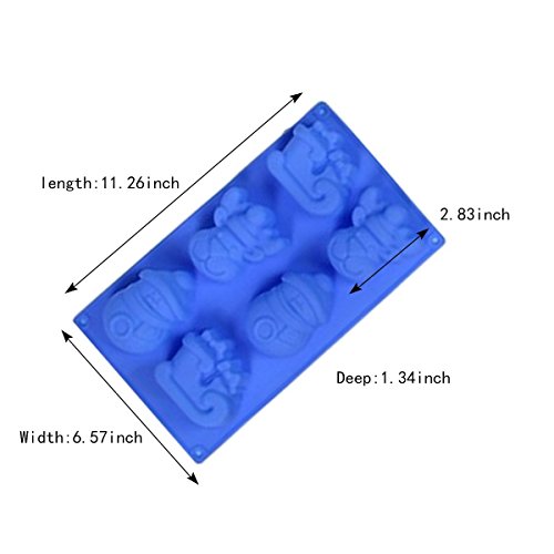 IHOMECOOKER 4PC Silicone Christmas Baking Mold Set Christmas Tree Snowflakes Snowman Cake Mold Set