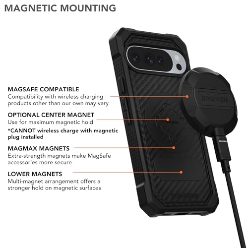 Rokform Compatible with Google Pixel 10 Pro XL Case, Rugged Series Case, Magnetic Cover with RokLock, Drop Tested Armor (Black)