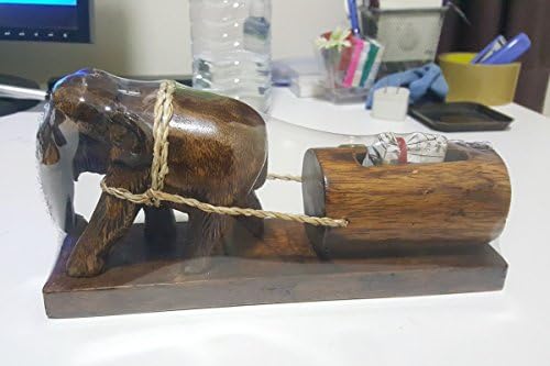Wooden Name Card Box/ Pen Holder / Pencil Holder Wood Mesh Elephants Design for Desk, Office, and Home stabilo pen holder bic waterman sheaffer Handmade and Handcraft